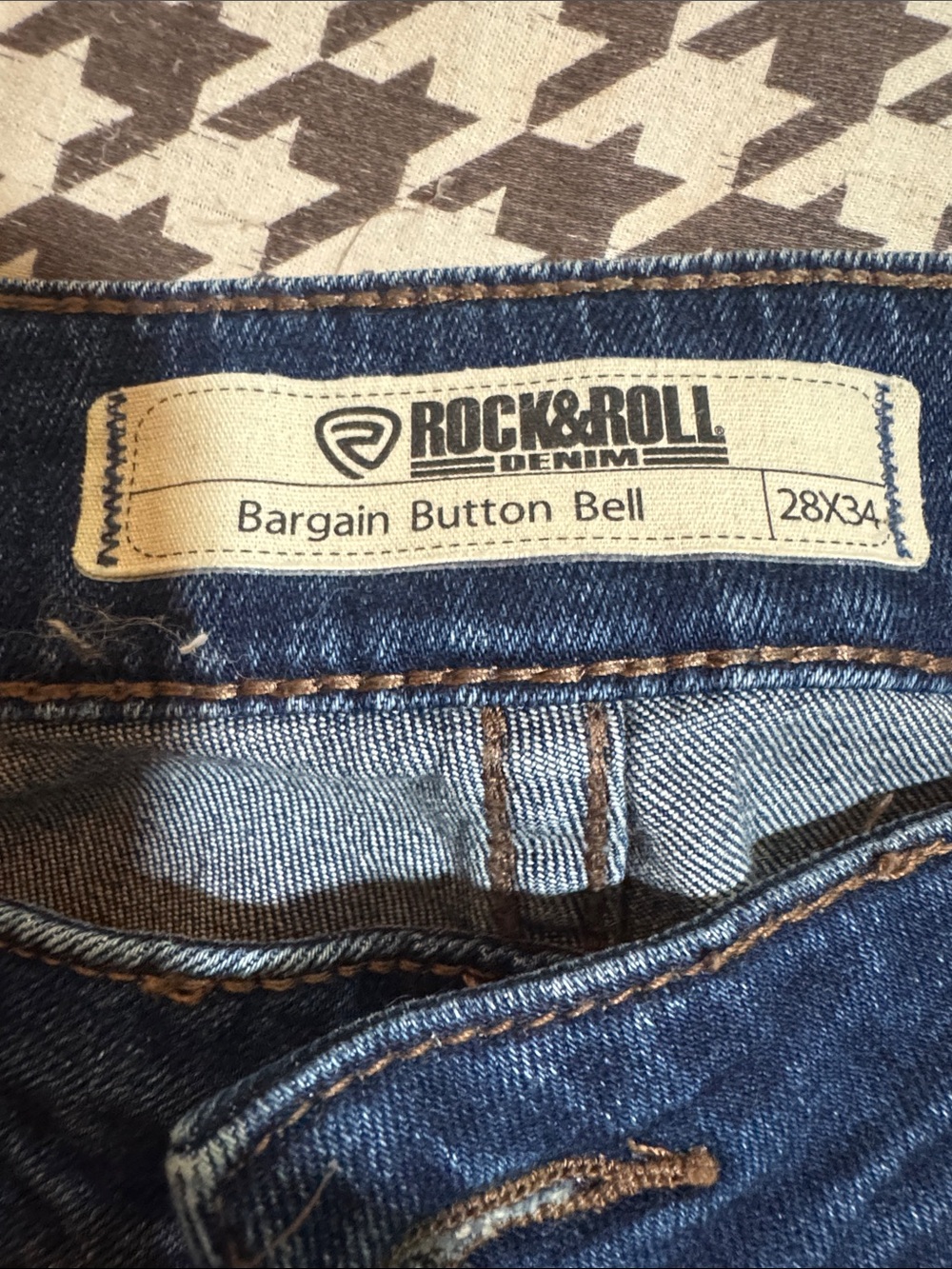 Dark Blue Flare Jeans with Mountain Panel Detail - Picture 2 of 9